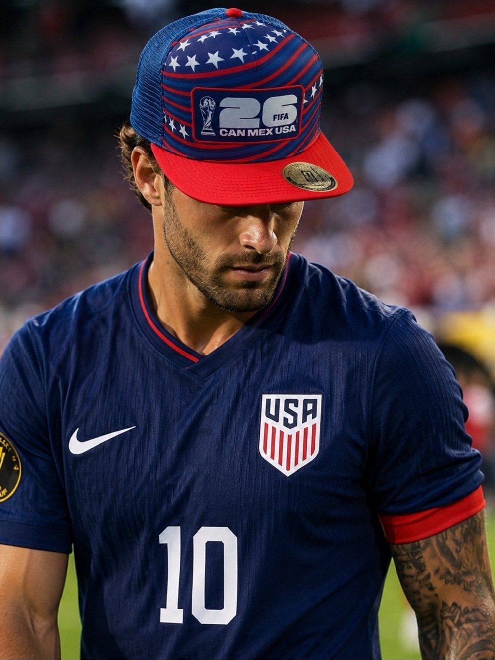 Patriotic FIFA 2026 CAN MEX USA Futbol Soccer Trucker Hat - Picture 2 of 8